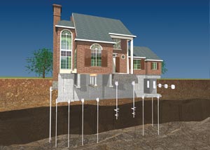 a diagram of how a foundation is repaired in Henderson